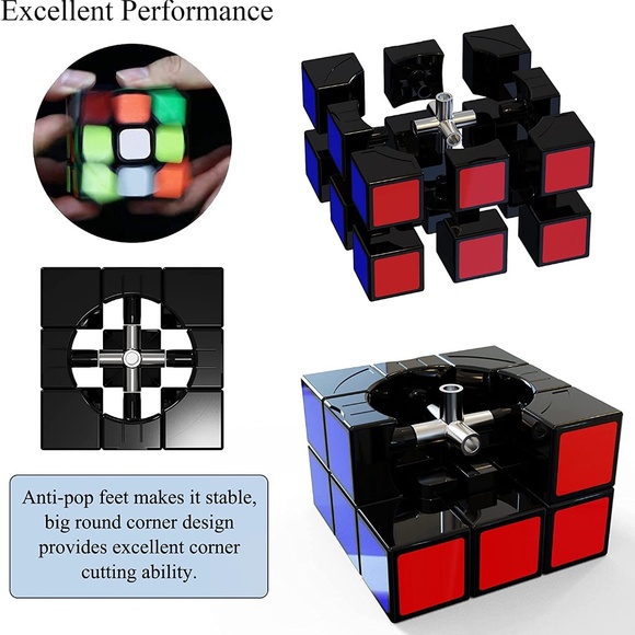 Speed Cube, [6 Pack] 3x3x3 56mm Full Size Magic Cube Set, Easy Turning Toys NEW - Picture 2 of 16